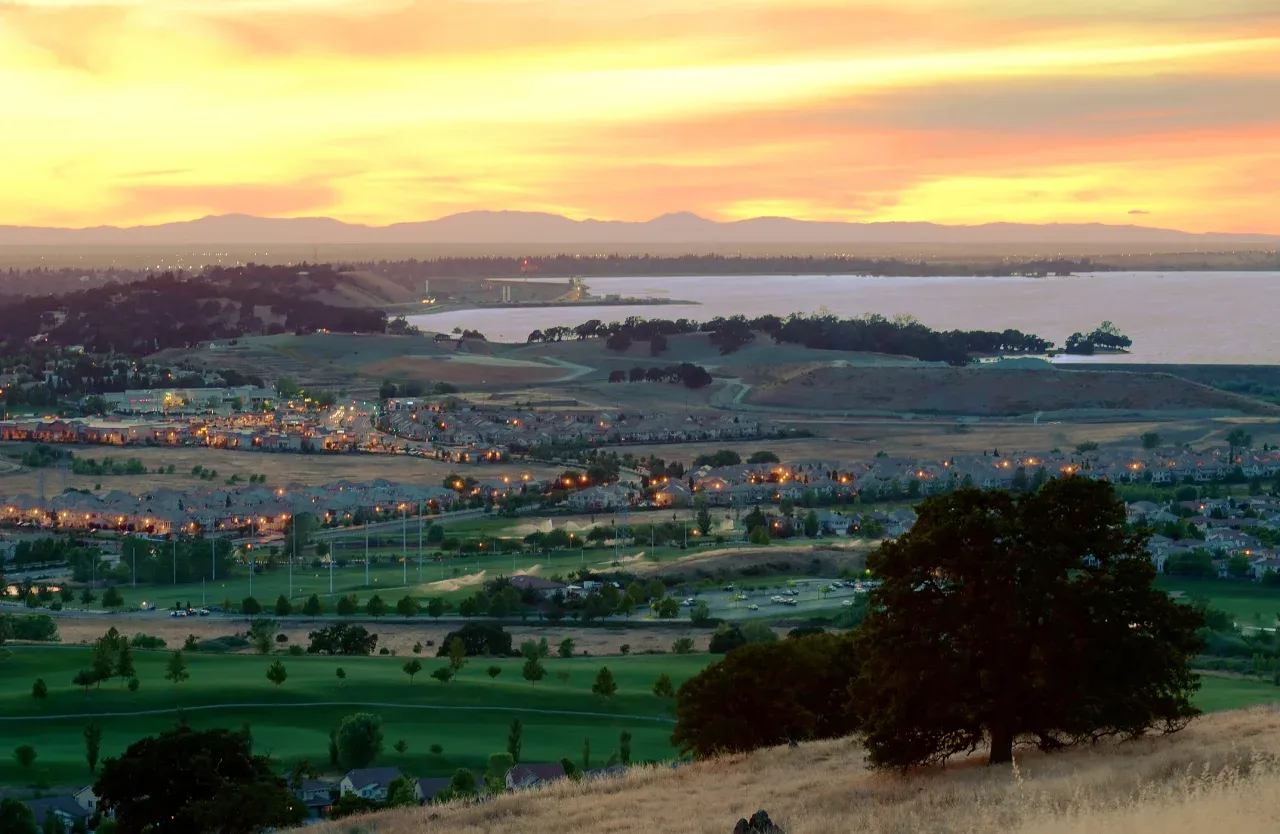 Folsom, California at twilight