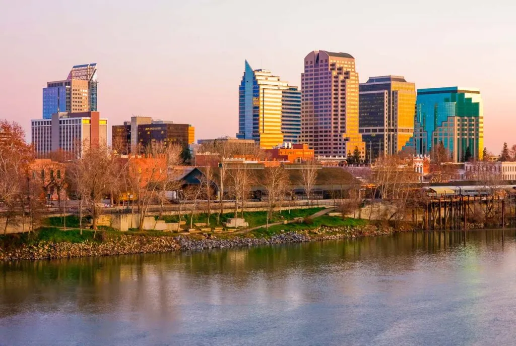 Sacramento waterfront skyline