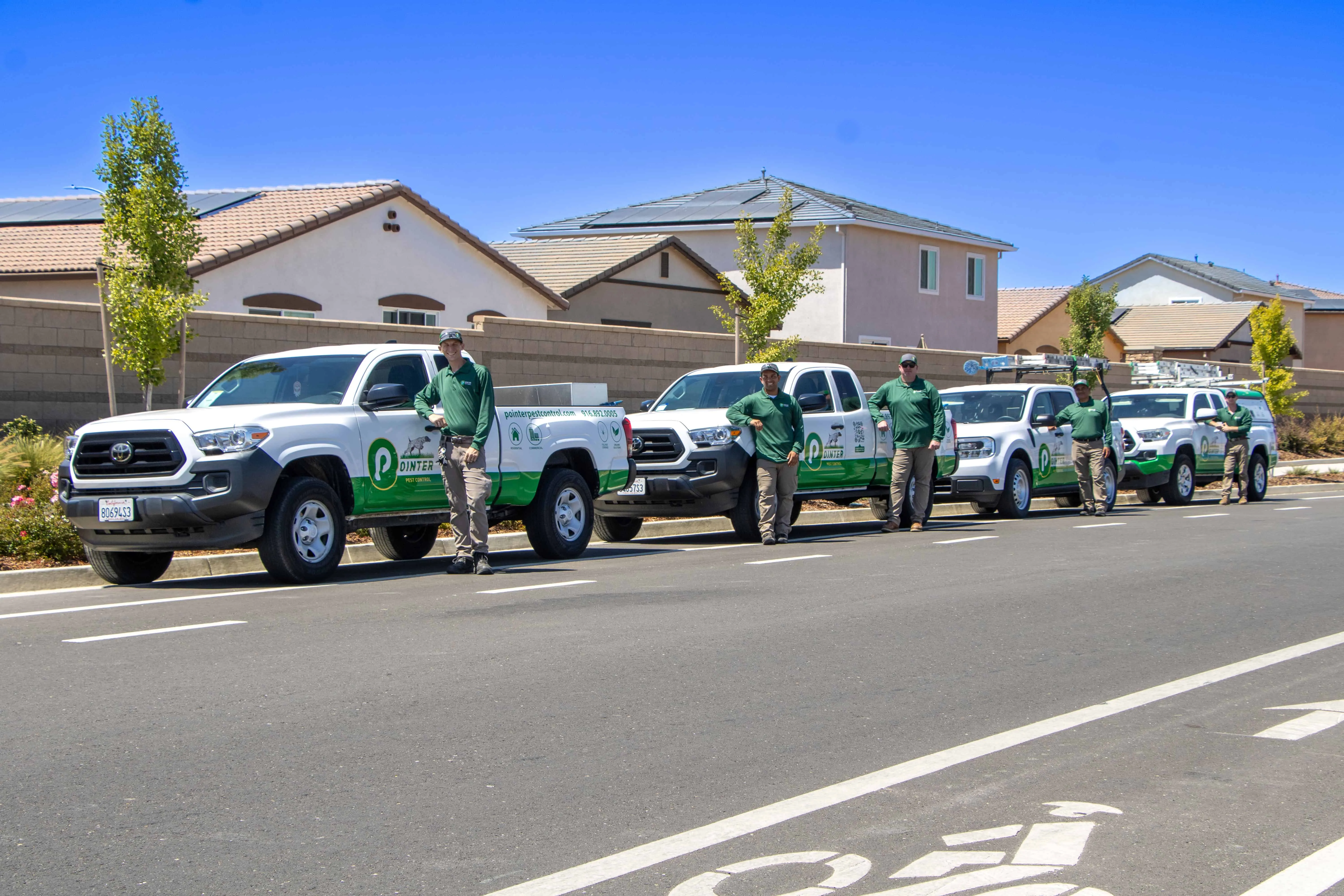 Pointer Pest Control team servicing a home in Rocklin